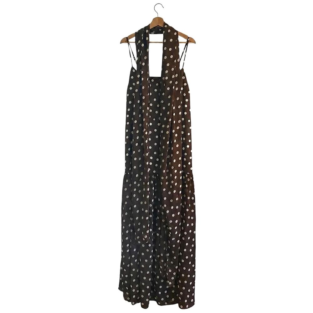 Show Me Your Mumu Dalia Maxi Dress in Chocolate Brown Polka Dot XL - Picture 4 of 7